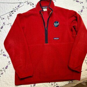 Red Patagonia Half-Zip Fleece Pullover with Food Network Logo